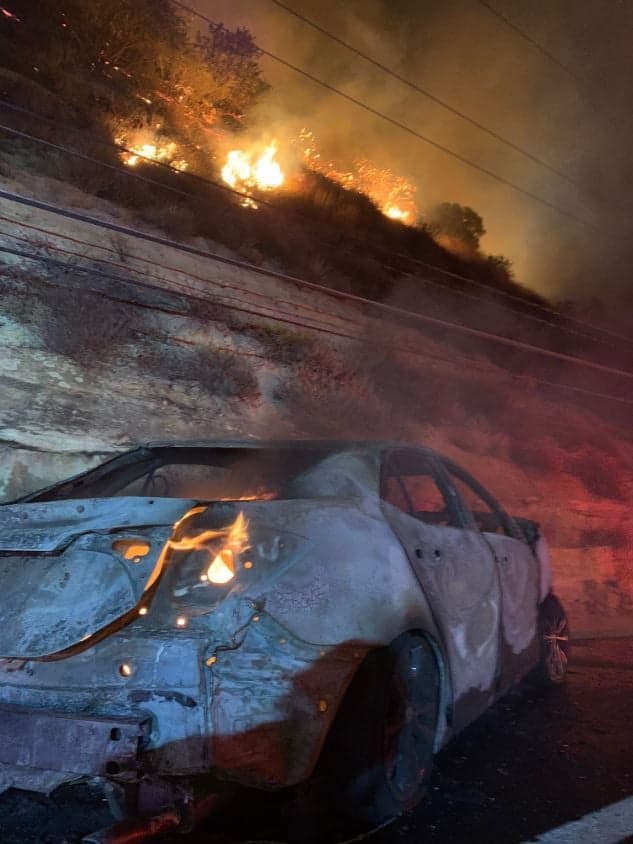 There's this myth floating around, that ceramic coated vehicles are fireproof, which couldn't be any further from the truth. Photo Credit: Fox 11 Los Angeles/Facebook