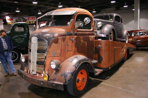 A 1937 C.O.E. Hauler with paint and body scratches so deep that they have pierced the metal on the body panels. Photo Credit: Micah Wright