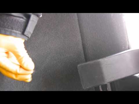 Removing dog hair from a car&#039;s carpet using rubber gloves