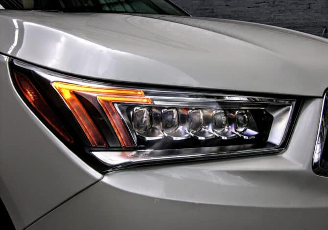 Crystal clear headlight lenses not only look good, but they offer better illumination, and therefore create a safer driving experience. Photo Credit: Micah Wright