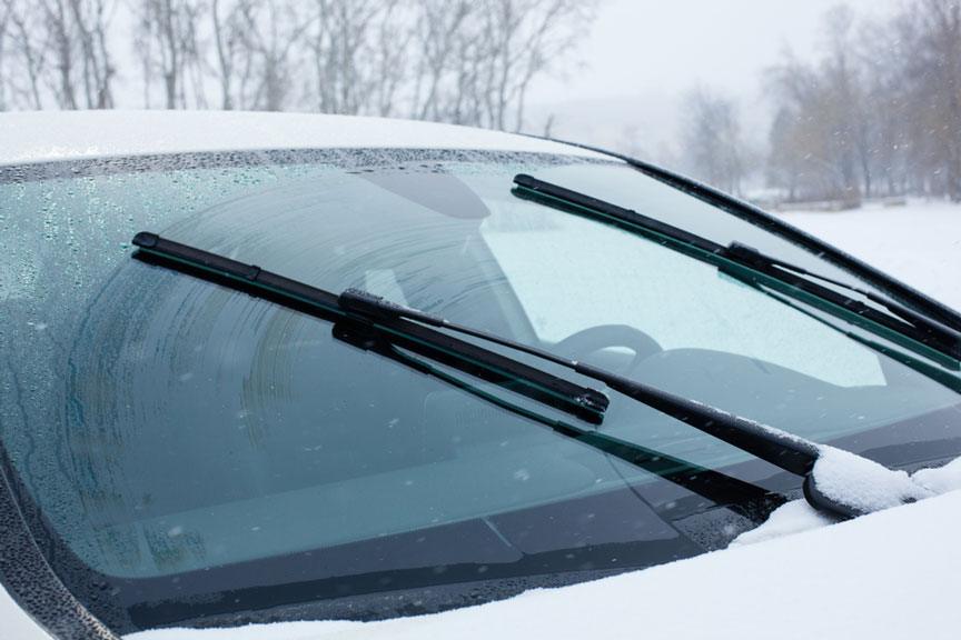 Replace windshield wipers on annual basis to reduce sticking of ice