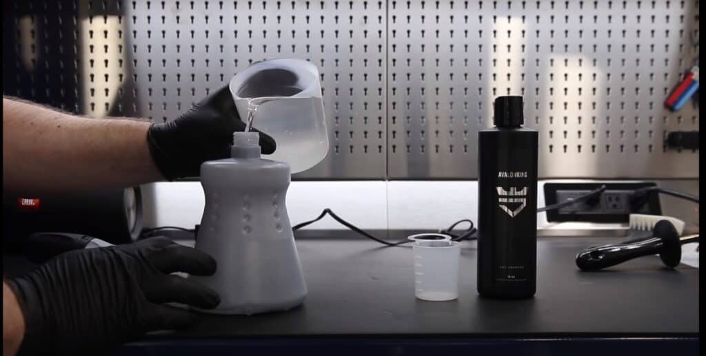 A properly blended bottle of Ceramic Maintenance Shampoo will do wonders for prolonging the life of the surface protectant. Photo Credit: Pan The Organizer/YouTube